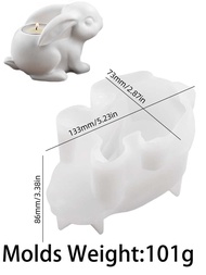 DIY Easter Rabbit Candle Holder Silicone Mold 3D Bunny Tea Lamp Holder Plaster Mould Resin Clay Cand