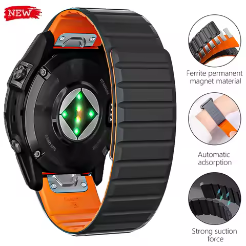 22mm 26mm Quickfit Magnetic Watchband For Garmin Fenix 7X 6X 5X Plus 3HR Epix Silicone Wrist Strap F