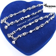 GELANG TANGAN PERAK ASLI 925 SILVER LAPIS EMAS PUTIH- MODEL VARIASI UKIR + Krincing - PERHIASAN PER