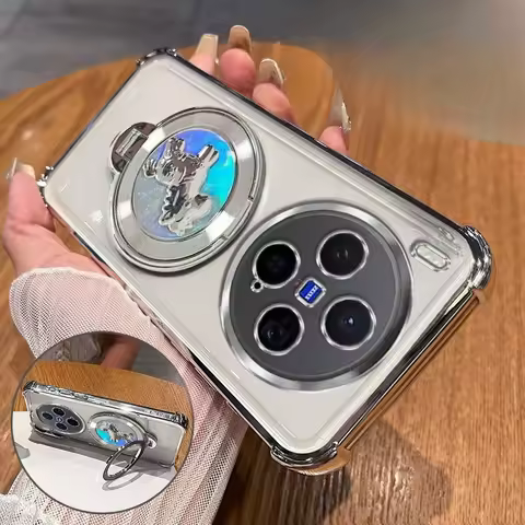 Shockproof Plating Magnetic Bracket Case for Vivo X300 X200 mini X200S X100 X100S Pro Ultra Silicone