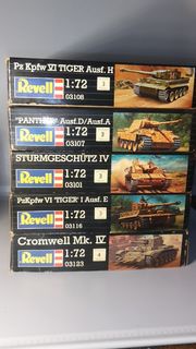 Revell 1:72 坦克模型套裝 5盒 盒舊