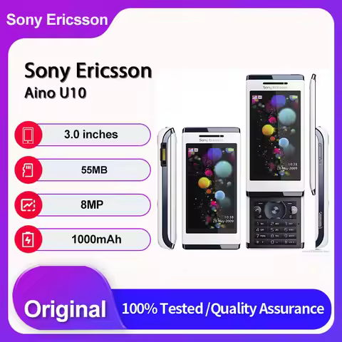Original Unlocked Sony Ericsson Aino U10 U10i Bluetooth Mobile Phone 3.0 inches 1000mAh 8MP