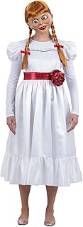 Annabelle Kostüm für Erwachsene, Haunting White Dress with Flower Belt, Officially Licensed Annabell