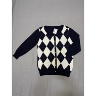Argyle Cardigan / Knit Rhombus / Argyle Sweater