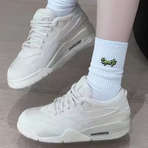 Jordan Air Jordan 4 RM Pine Green Fashion Versatile Low-Top Retro Basketball Shoes Men's White Green