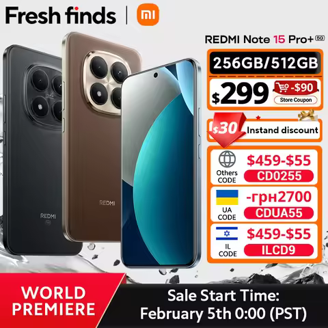 【World Premiere】Xiaomi Redmi Note 15 Pro+ 5G Global Version Snapdragon® 7s Gen 4 NFC 6.83" CrystalRe