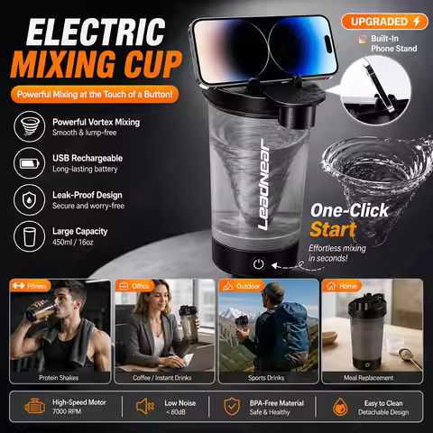 400ML Electric Protein Powder Mixing Cup Automatic Shaker Bottle Mixer Shake Bottle Milk Coffee Blen