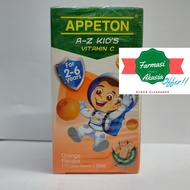 APPETON A-Z VITAMIN C 30MG FOR 2-6 YEARS  100 BIJI/BOX CHEWABLE TABLET WITH ORANGE & STRAWBERRY FLAV
