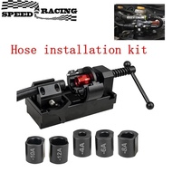 Fuel Line Fittings Installation Tool Kit, Aluminum Alloy Rotary Fuel Hose Connection Bracket For 4AN