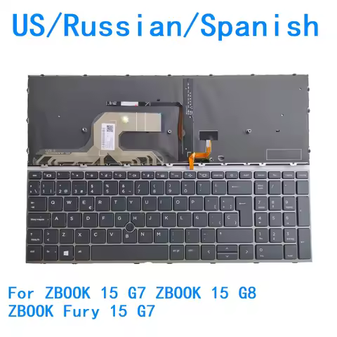 New US Russian Spanish language Backlit Keyboard For HP ZBOOK 15 G7 ZBOOK 15 G8 ZBOOK Fury 15 G7 M17