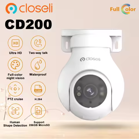 Closeli CD200 8MP Camera Full-color Night Vision PTZ Cruise Human Shape Detection Two-Way Talk Water