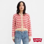 Levis 女款 開襟外套 / 毛澎罩衫 / 泰迪毛 粉紅條紋 熱賣單品