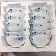 Bộ 10 bát ăn cơm sứ trắng ngọc họa tiết ngẫu nhiên - Chén sứ ăn cơm