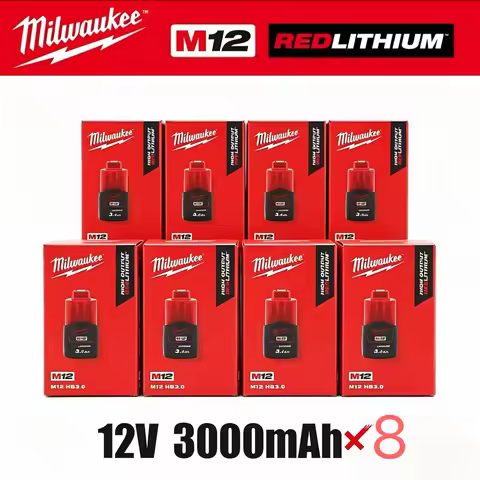 Original Milwaukee M12 battery 12V 3AH, M12HB2, M12HB3 M12-18FC charger 48-11-2402 48-11-2411 Milwau
