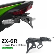 Motorcycle License Plate Holder Rear Short Tail Number Holder With LED Light For Kawasaki Ninja ZX-6