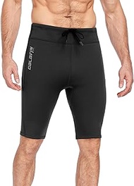 GoldFin Men Wetsuit Shorts Pants, Neoprene 2mm Adjustable Drawstring Short Pant Cold Water Buoyancy 