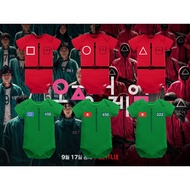 [BABY ONESIE] PLAYER 222 SQUID GAME ONESIE | NETFLIX SERIES | BABY MONTHLY MILESTONE