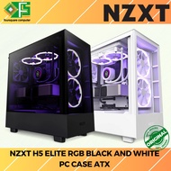 NZXT H5 Elite Black dan White + 3x Fan Quiet | Casing PC ATX