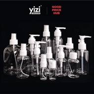 YIZI Transparent Plastic Travel Bottles in 10ml, 30ml, 50ml, 75ml, 100ml, 200ml &amp; 300ml