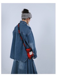 格子迷你單肩斜挎包女手機包