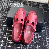 Z0RL Mary Jane Loafers - Women's New Style Leather T-Hollow Design Thick Sole Casual Shoe
