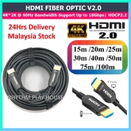 Premium Fiber Optic HDMI Cable 4K2K V2.0 SUPPORT HDCP 2.2 / 15m/20m/25m/30m/40m/50m/75m/100m/ Ship Out Everyday