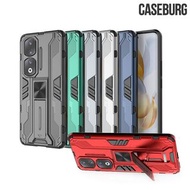 榮耀Honor 90 Pro 5G CASEBURG Hybrid S2 可橫直座枱 磁貼固定 雙物料四邊全包防撞 支架手機殼 手機套 7428A