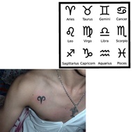 Waterproof Temporary Zodiac Tattoo Sticker Temporary Tattoo/ Aquarius Capricorn Sticker Taurus Pisce