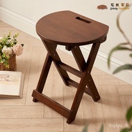 BW88/ Moshen Folding Stool Solid Wood Stool Household round Stool Wooden Foldable Chair Wooden Stool High Stool60Heighte