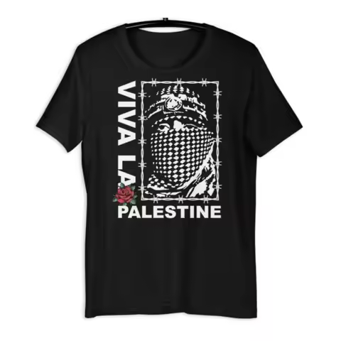 Palestine Unisex Black Tshirt Gaza T Shirt Character Graphic Printed T-shirt Slogan Printed Tees Men