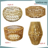 [AmlesoMY] Bohemian Paper Rope Lamp Shade, Decorative Table Lamp Cover, Floor Lamp Shade, Lamp,