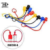 [GoodGirlm1] 1/5Pairs 1/2 ISO-A Hydraulic Qui Coupler Male Dust And Female Plug Cover Fits Hydraulic