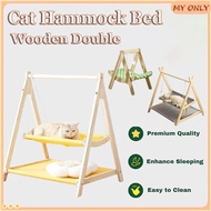Wooden Double Cat Hammock Swing Bed Cat Hammock Bed Cat Bed Cat Nest Hanging Cat House
