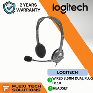 Flexi Tech HEADSET LOGITECH WIRED 3.5MM DUAL PLUG H110 (981-000459)