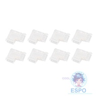 ESPO 8pcs LED Strip Light Connector, Transparent Solderless COB Connector, Durable COB 3Pin LED Conn
