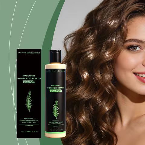 Natural Volumizing Rosemary Hydrolyzed Keratin Shampoo Deep Moisturizing Strengthening Softening Smo