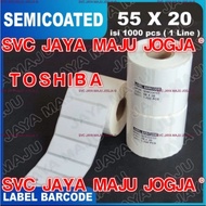 [ TOSHIBA ] 55 X 20 - 1 LINE SEMICOATED - FACE OUT - CONTENTS 1,000 PCS || CORE 1" || THERMAL TRANSF