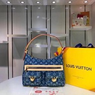 特惠百貨Louis Vuitton 路易威登 LV女款單肩包 中古vintage 牛仔丹寧單肩包 手拿包 時尚休閒女包