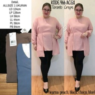 SUPPLIER JUMBOBIGSIZE: CODE 966 ACGX CREPE CUTE JUMBO LARGE BIGSIZE TOP LONG TUNIC
