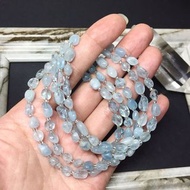 🔹海藍寶石隨形S925純銀手鍊/不規則海水藍寶石純銀手鍊/Aquamarine原礦海水藍寶石對應喉輪/三月誕生石/一物一拍「🈵️千免運」