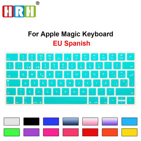 HRH Slim ESP Spanish Keyboard Cover Silicone Skin For Apple Magic Wireless Bluetooth Keyboard MLA22L