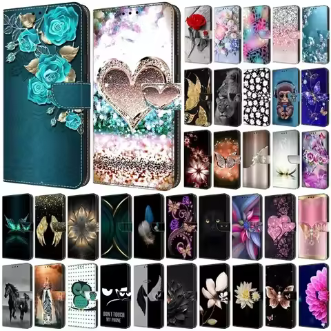 For OPPO A98 A78 A58 5G Case Painted Pattern Wallet Flip Book Cover For OPPO A98 A78 A58 A38 A18 Sta