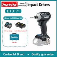 (ของแท้ 100%)Makita ไขควงไร้สาย DTD171 สว่านไร้สาย ไร้แปรงถ่าน มาพร้อมกับแบตเตอรี่ลิเธียม 18V สองก้อน เครื่องมือไฟฟ้า