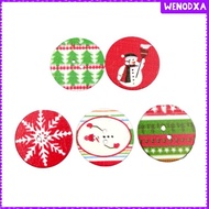 [Wenodxa] Painted Christmas Wooden Buttons Vintage Shapes Buttons Sewing Wooden Random Crafts Colore