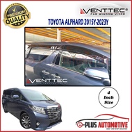 Venttec Premium Acrylic 3mm Door Visor (Made in Malaysia) 4' Compatible With Toyota Alphard (AH30) 2
