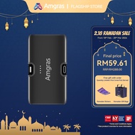 Amgras PowerWorld822 Mini Powerbank 5000mAh Built-in Foldable Type-C Lighning dual Connector & zinc 