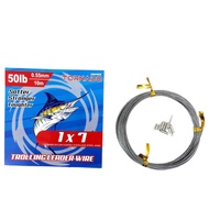 Tornado Fishing Line 1 X 7 Length 10 M Trolling Leader Wire 15Lbs - 60Lbs Very Strong