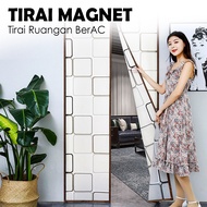 Tirai Magnet Elegan (Khusus Ruang AC) Bahan Plastik PVC Tebal Premium Ukuran 90x210cm COD (M3) / Tir