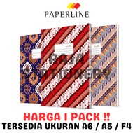 PAPERLINE NOTEBOOK FOLIO QUARTO KUARTO A5 A6 F4 50 100 200 SHEETS OFFICE LINE PACK BUKU NOTEBOOK BUK