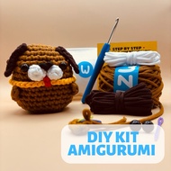 Diy Crochet Kit Amigurumi - Bruno The Dog - Knitting Doll Beginners